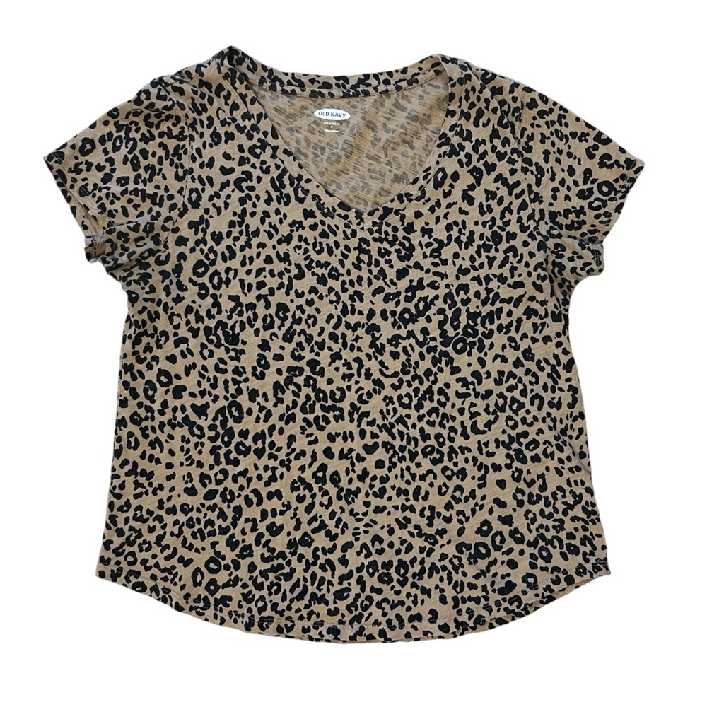 Old Navy Cotton V Neck Animal Print Tee T-Shirt Size Small